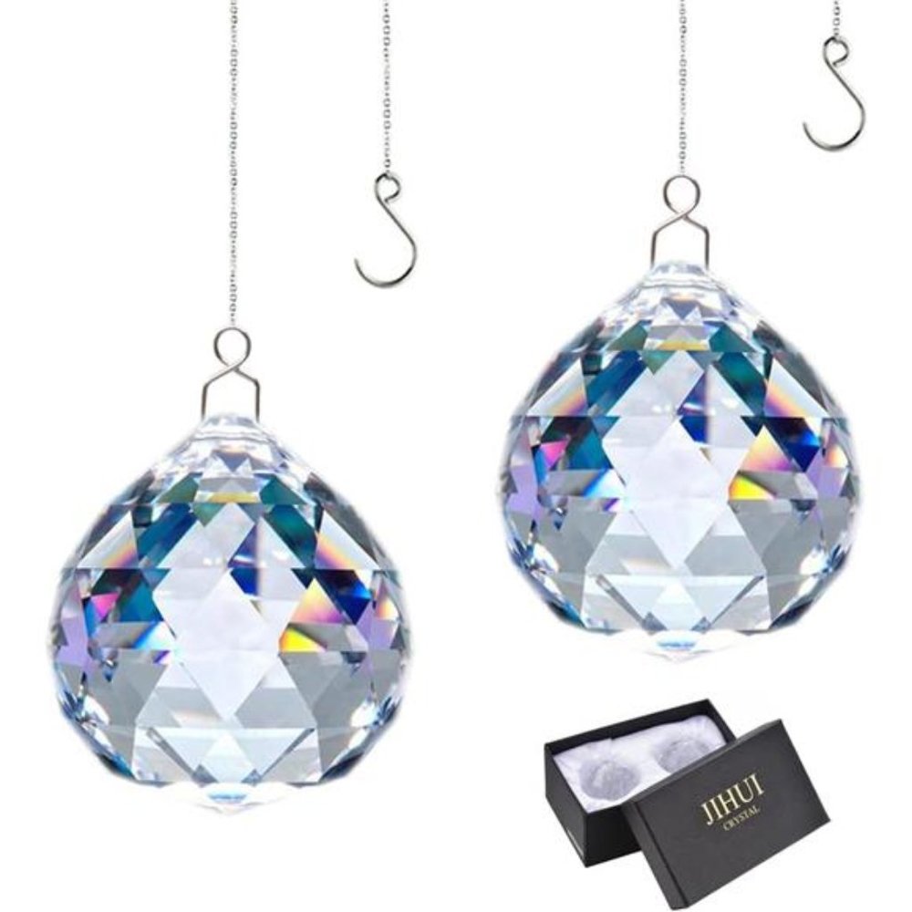Suncatcher Crystals Ball Prism Window Rainbow Maker with Chain for Easy Hanging